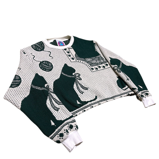 CROPPED CAT CREWNECK - L