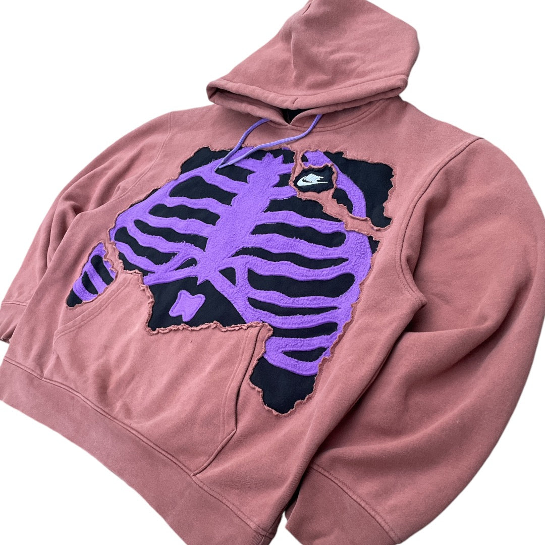 FUZZY PURPLE SKELETON HOODIE - XL