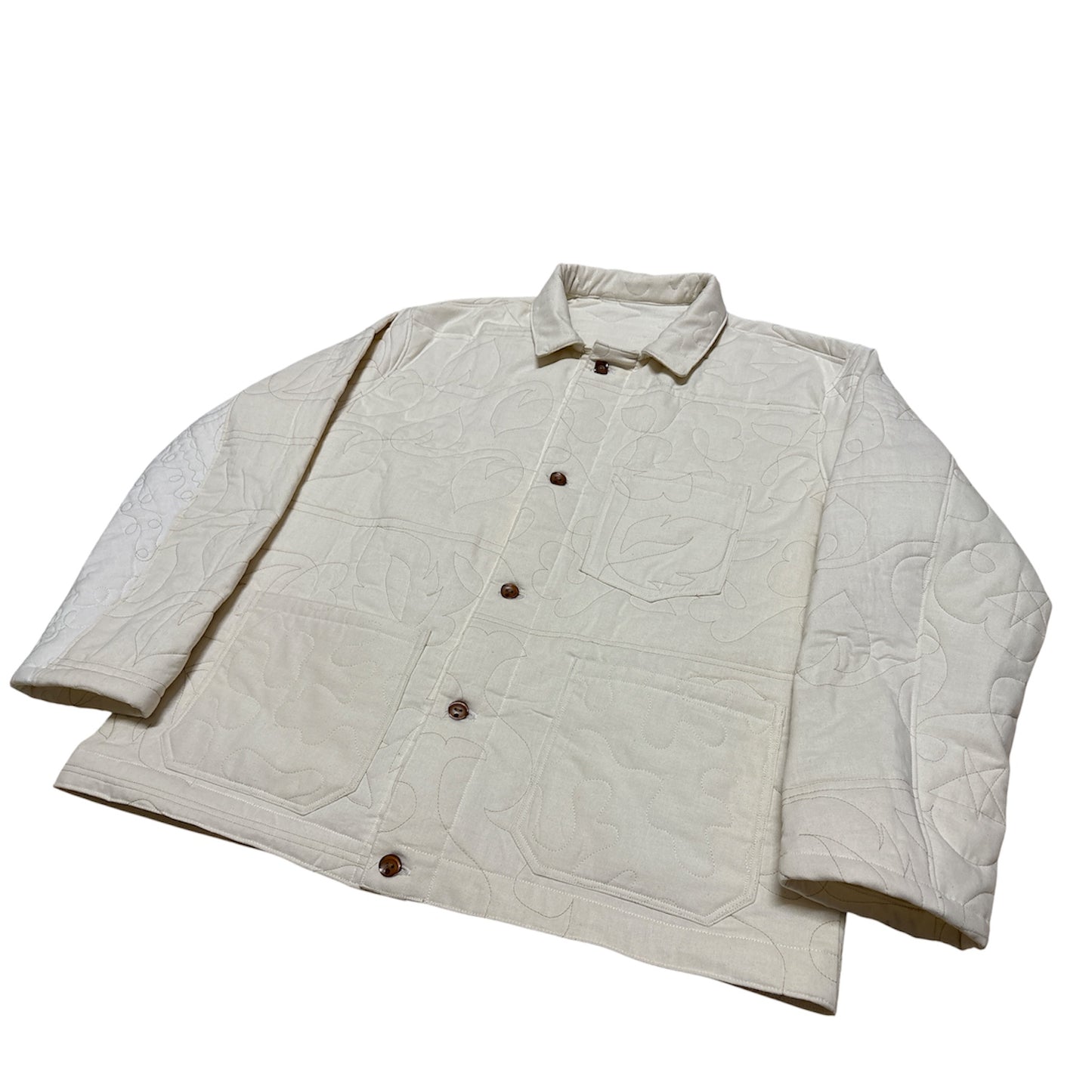 Cream Quilt Chore Jacket - L