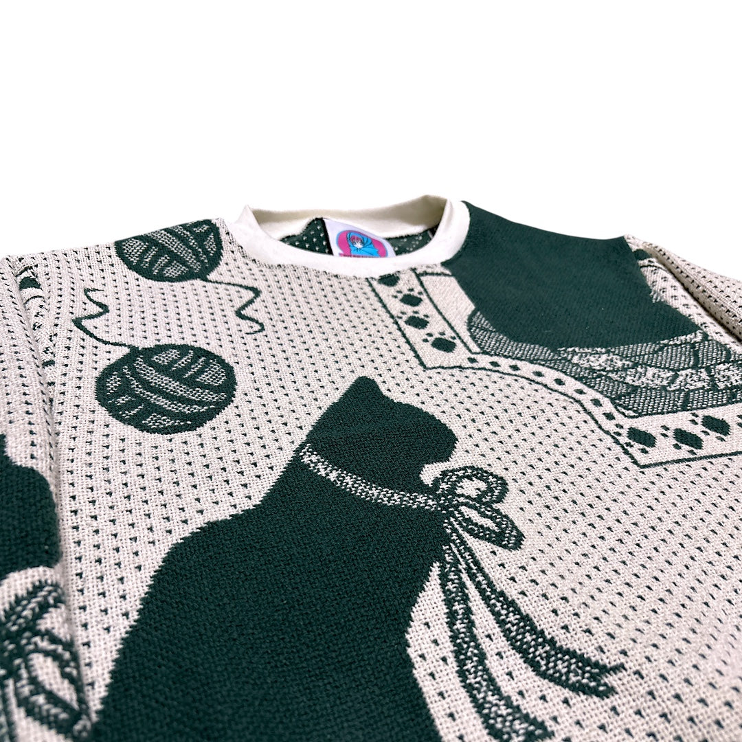 CROPPED CAT CREWNECK - L