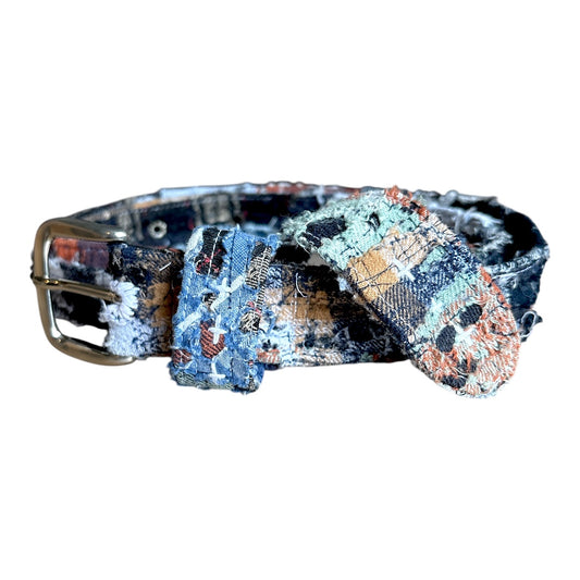 DISTRESSED FLANNEL DENIM BELT