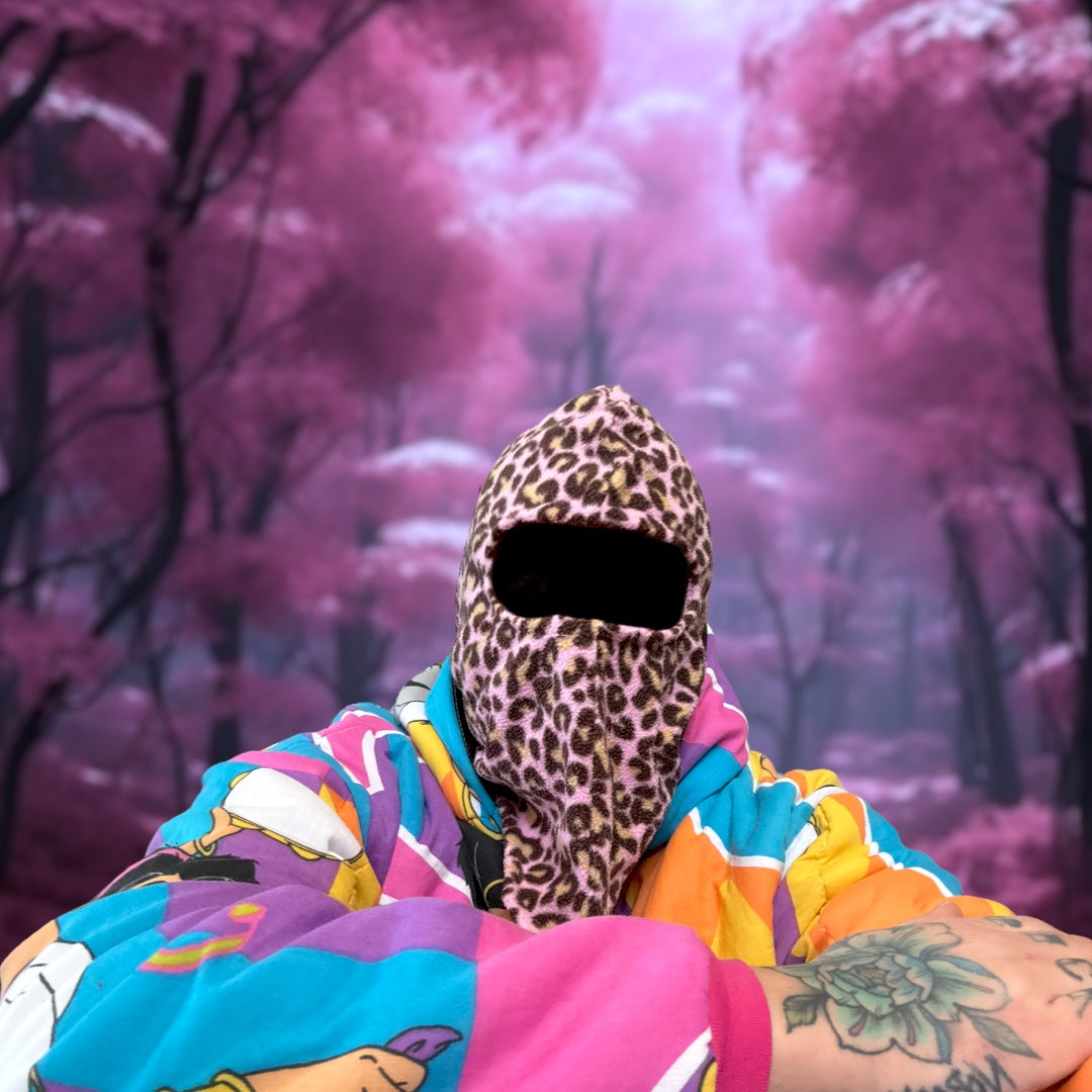 1OF2 PINK CHEETAH BALACLAVA