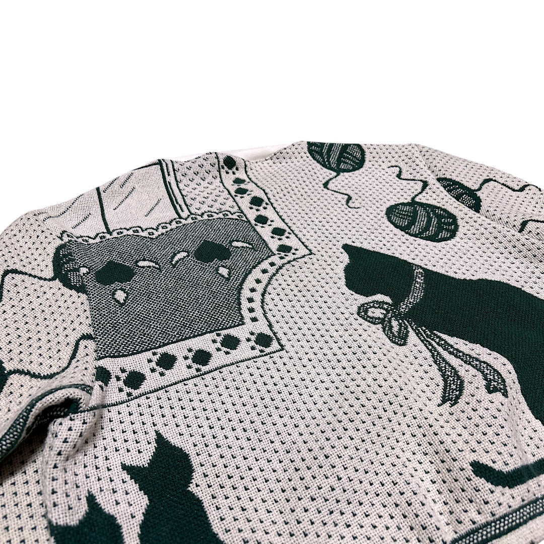 CROPPED CAT CREWNECK - L