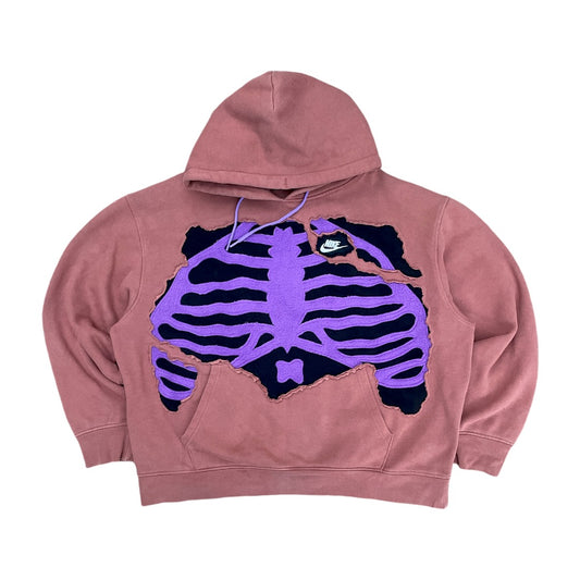 FUZZY PURPLE SKELETON HOODIE - XL