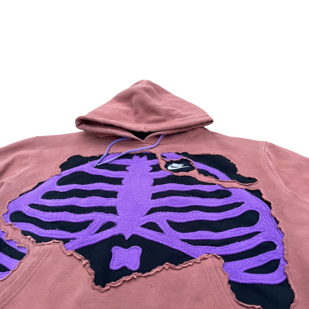 FUZZY PURPLE SKELETON HOODIE - XL