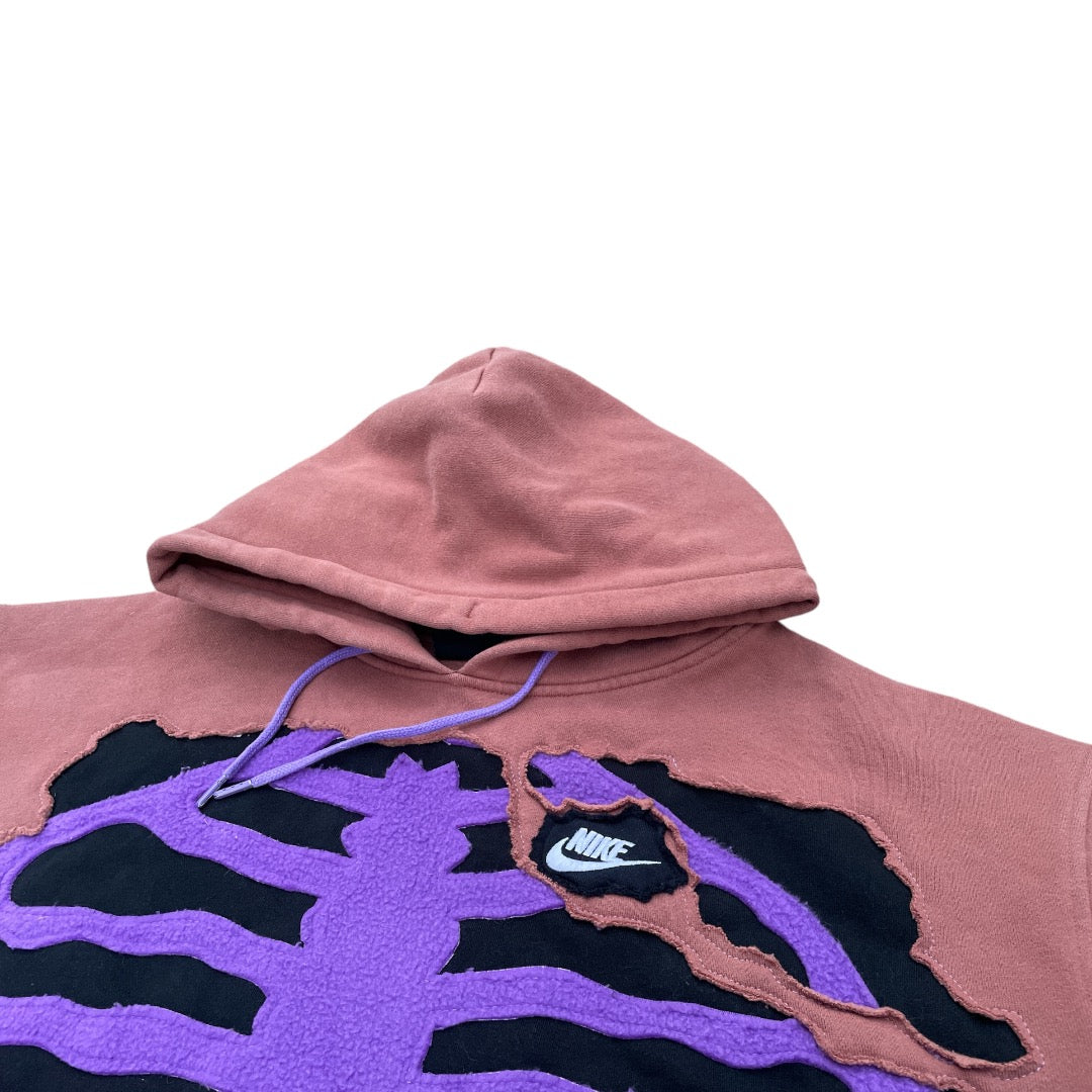 FUZZY PURPLE SKELETON HOODIE - XL