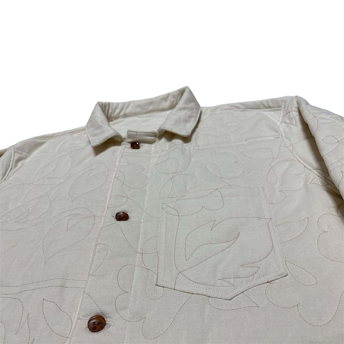 Cream Quilt Chore Jacket - L