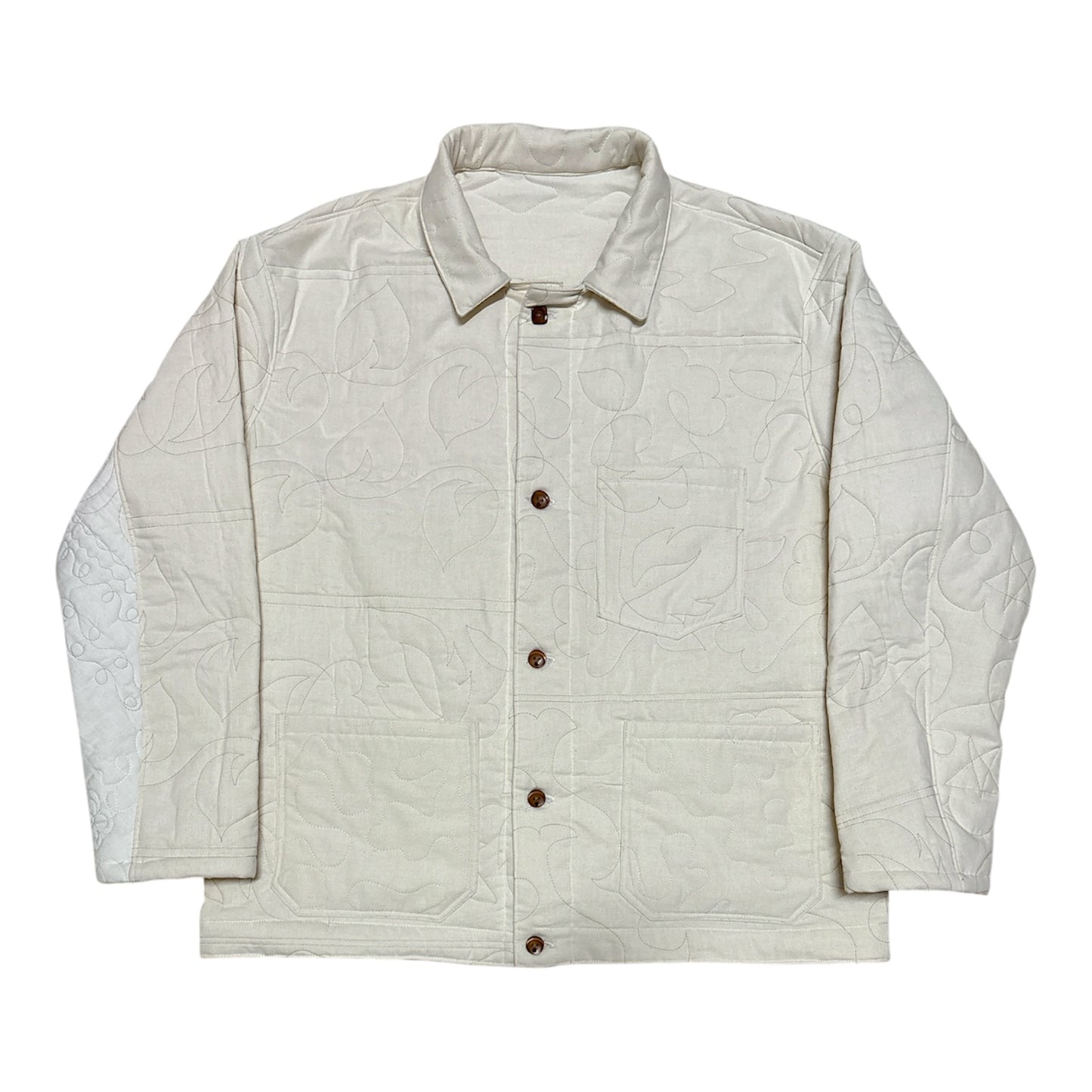 Cream Quilt Chore Jacket - L