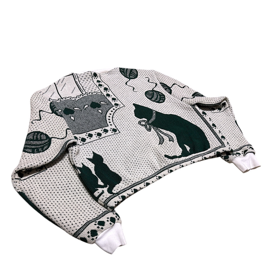 CROPPED CAT CREWNECK - L